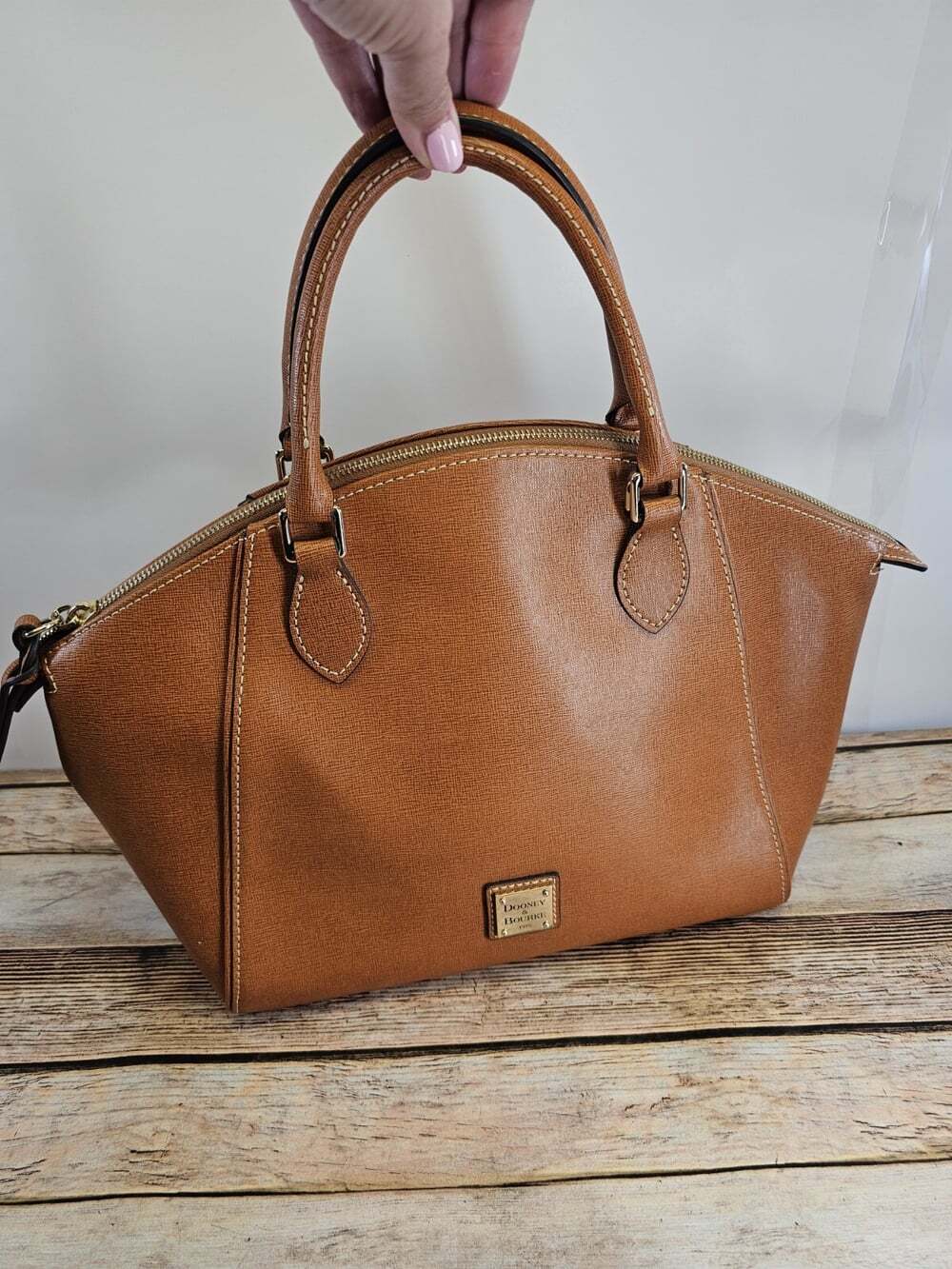 Dooney & Bourke Pebble Grain Satchel - Caramel Color